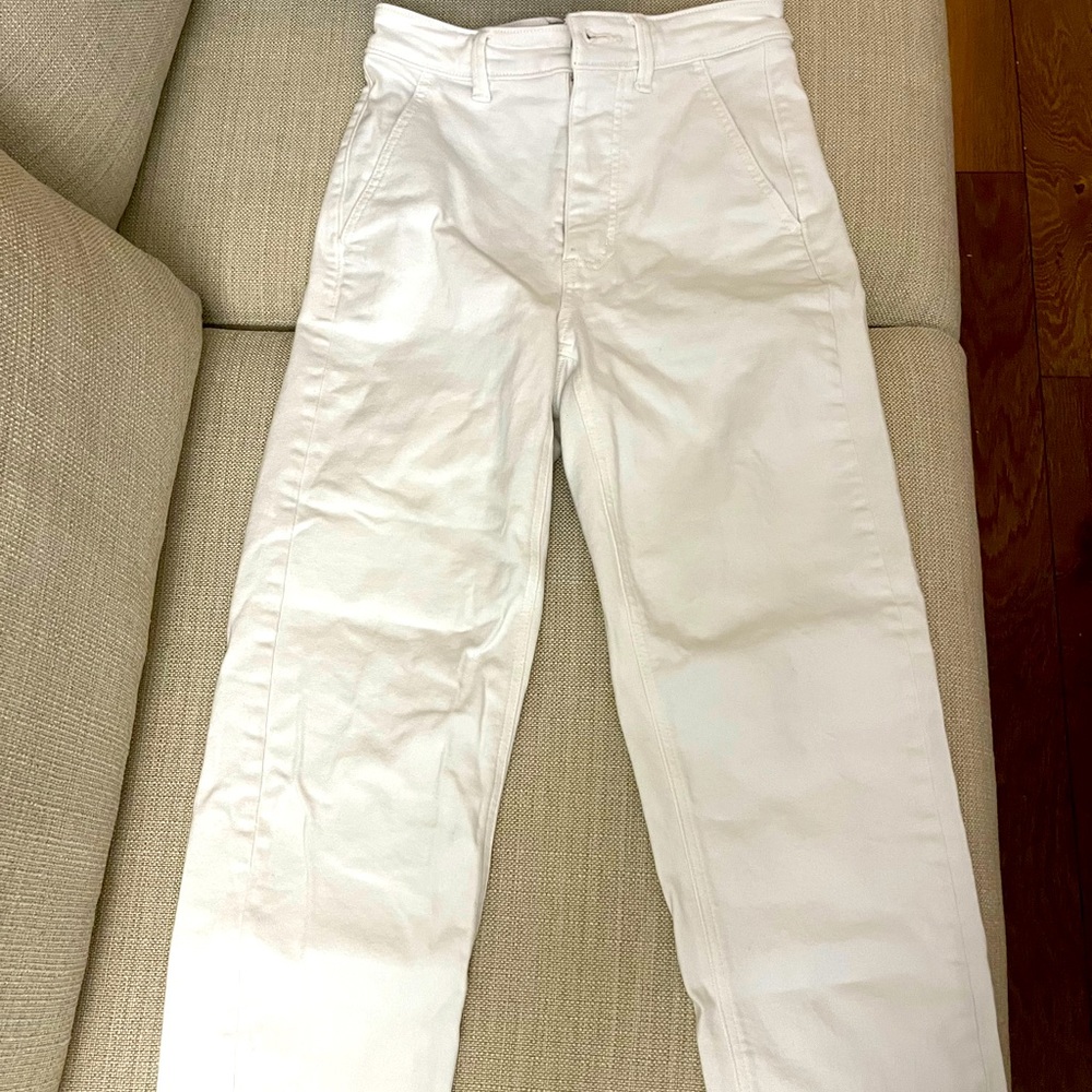 Everlane The Straight-Leg Pant in Bone color [Size 0]